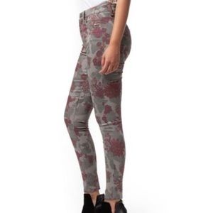 High Rise Floral Jean Leggings